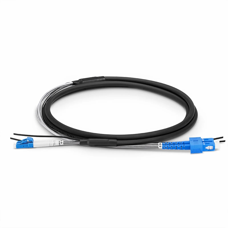 FyberOptix 50m (164ft) LC UPC to SC UPC Duplex OS2 Single Mode 7.0mm LSZH FTTA Outdoor Fiber Patch Cable for Base Station