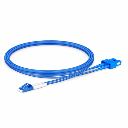 FyberOptix 1m (3ft) Armored Fiber Patch Cable, 2 Fibers, LC UPC Duplex to SC UPC Duplex, Single Mode (OS2), LSZH, 3.0mm, Blue