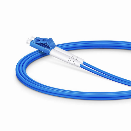 FyberOptix 1m (3ft) Armored Fiber Patch Cable, 2 Fibers, LC UPC Duplex to SC UPC Duplex, Single Mode (OS2), LSZH, 3.0mm, Blue