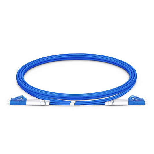 FyberOptix 1m (3ft) Armored Fiber Patch Cable, 2 Fibers, LC UPC Duplex to LC UPC Duplex, Single Mode (OS2), LSZH, 3.0mm, Blue
