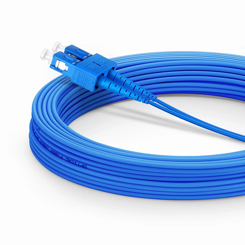 FyberOptix 10m (33ft) Armored Fiber Patch Cable, 2 Fibers, LC UPC Duplex to SC UPC Duplex, Single Mode (OS2), LSZH, 3.0mm, Blue