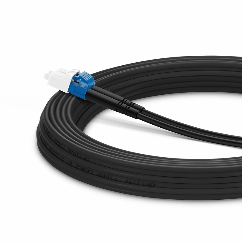 FyberOptix 15m (49ft) Industrial Armored Fiber Patch Cable, LC UPC to SC UPC, Duplex, 2 Fibers, Single Mode (OS2), TPU
