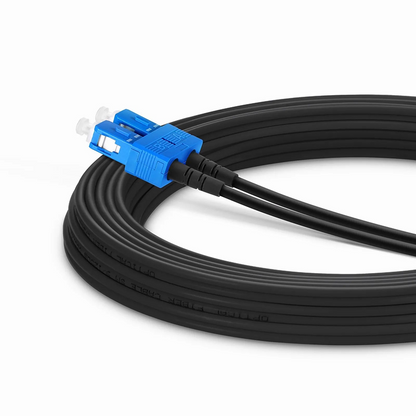 FyberOptix 10m (33ft) Industrial Armored Fiber Patch Cable, LC UPC to SC UPC, Duplex, 2 Fibers, Single Mode (OS2), TPU