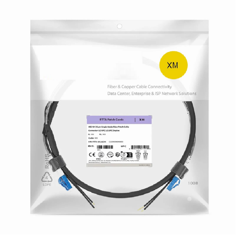 FyberOptix 50m (164ft) LC UPC to LC UPC Duplex OS2 Single Mode 7.0mm LSZH FTTA Outdoor Fiber Patch Cable for Base Station