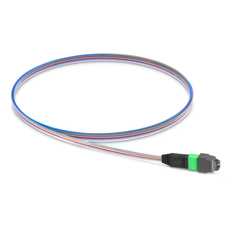 FyberOptix 1m (3ft) MTPÂ® Fiber Pigtail, MTP-12Â® APC (Male) to Unterminated, 12 Fibers, Single Mode (OS2), Unjacketed, 12-Color