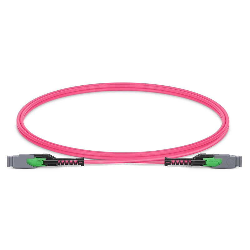 FyberOptix 1m (3ft) MMC Jumper, MMC-16 APC (Female) to MMC-16 APC (Female), 16 Fibers, Multimode (OM4), Plenum (OFNP), 0.35dB Max, Jumper Polarity, Magenta