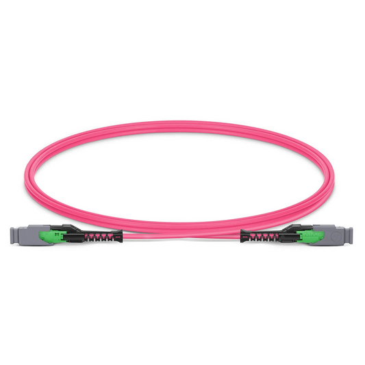 FyberOptix 1m (3ft) MMC Jumper, MMC-16 APC (Female) to MMC-16 APC (Female), 16 Fibers, Multimode (OM4), Plenum (OFNP), 0.35dB Max, Jumper Polarity, Magenta