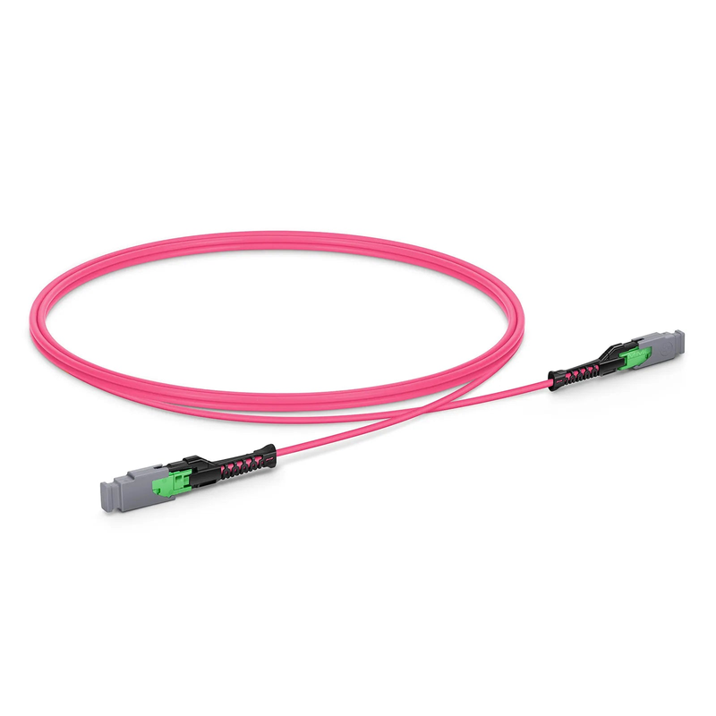 FyberOptix 1m (3ft) MMC Jumper, MMC-16 APC (Female) to MMC-16 APC (Female), 16 Fibers, Multimode (OM4), Plenum (OFNP), 0.35dB Max, Jumper Polarity, Magenta