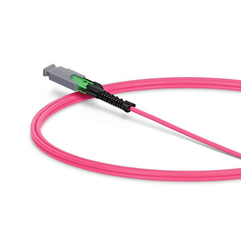 FyberOptix 1m (3ft) MMC Jumper, MMC-16 APC (Female) to MMC-16 APC (Female), 16 Fibers, Multimode (OM4), Plenum (OFNP), 0.35dB Max, Jumper Polarity, Magenta