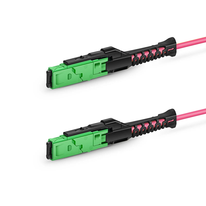 FyberOptix 1m (3ft) MMC Jumper, MMC-16 APC (Female) to MMC-16 APC (Female), 16 Fibers, Multimode (OM4), Plenum (OFNP), 0.35dB Max, Jumper Polarity, Magenta
