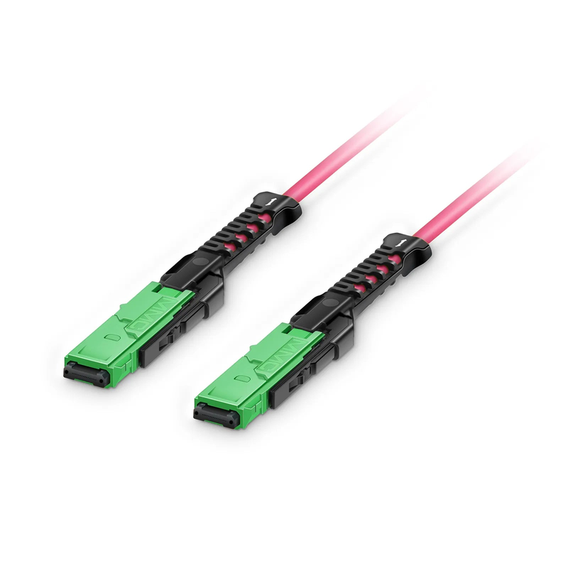 FyberOptix 1m (3ft) MMC Jumper, MMC-16 APC (Female) to MMC-16 APC (Female), 16 Fibers, Multimode (OM4), Plenum (OFNP), 0.35dB Max, Jumper Polarity, Magenta