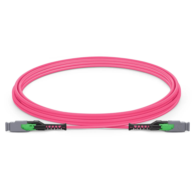 FyberOptix 3m (10ft) MMC Jumper, MMC-16 APC (Female) to MMC-16 APC (Female), 16 Fibers, Multimode (OM4), Plenum (OFNP), 0.35dB Max, Jumper Polarity, Magenta