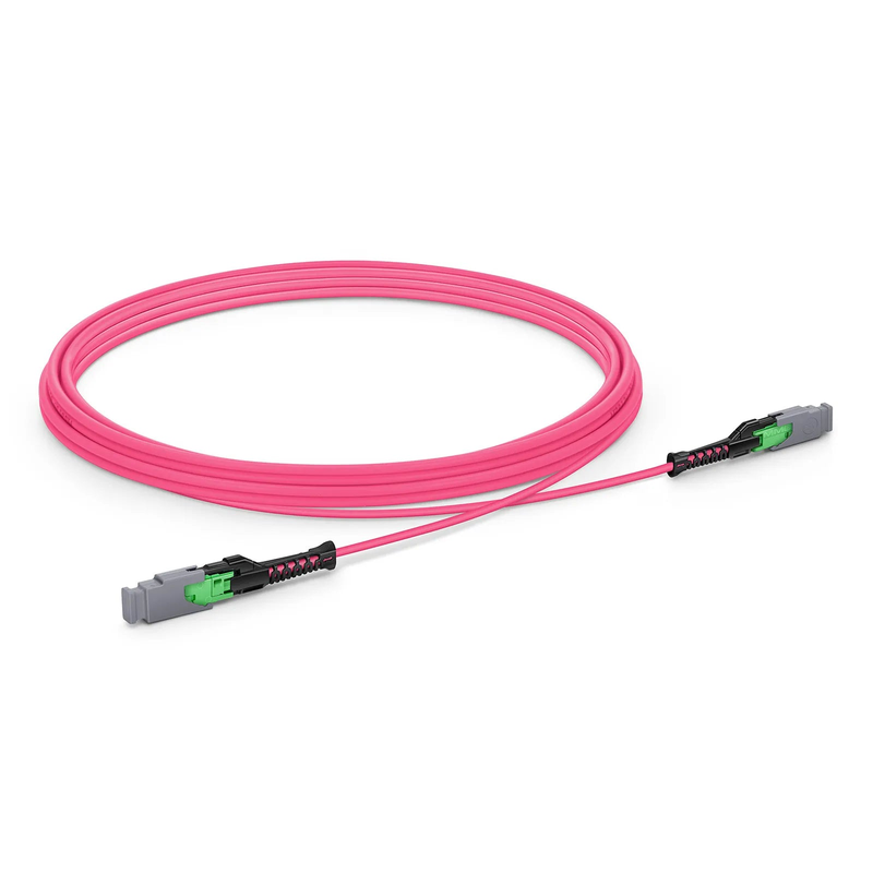 FyberOptix 3m (10ft) MMC Jumper, MMC-16 APC (Female) to MMC-16 APC (Female), 16 Fibers, Multimode (OM4), Plenum (OFNP), 0.35dB Max, Jumper Polarity, Magenta