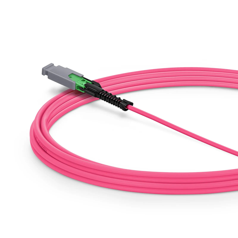 FyberOptix 3m (10ft) MMC Jumper, MMC-16 APC (Female) to MMC-16 APC (Female), 16 Fibers, Multimode (OM4), Plenum (OFNP), 0.35dB Max, Jumper Polarity, Magenta