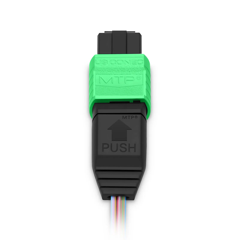 FyberOptix 1m (3ft) MTPÂ® Fiber Pigtail, MTP-12Â® APC (Female) to Unterminated, 12 Fibers, Single Mode (OS2), Unjacketed, 12-Color