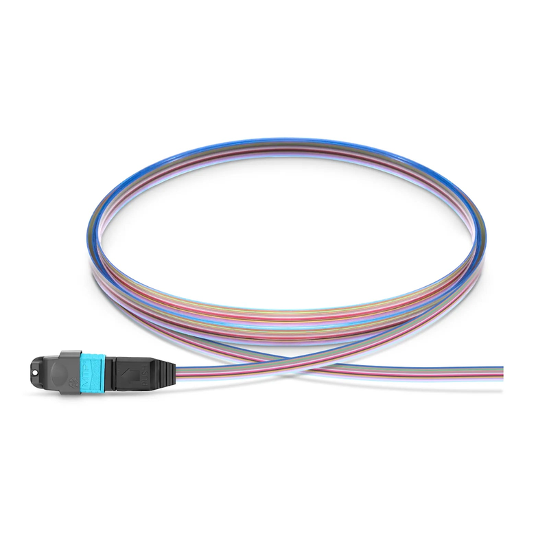 FyberOptix 1m (3ft) MTPÂ® Fiber Pigtail, MTP-12Â® UPC (Male) to Unterminated, 12 Fibers, Multimode (OM4), Unjacketed, 12-Color
