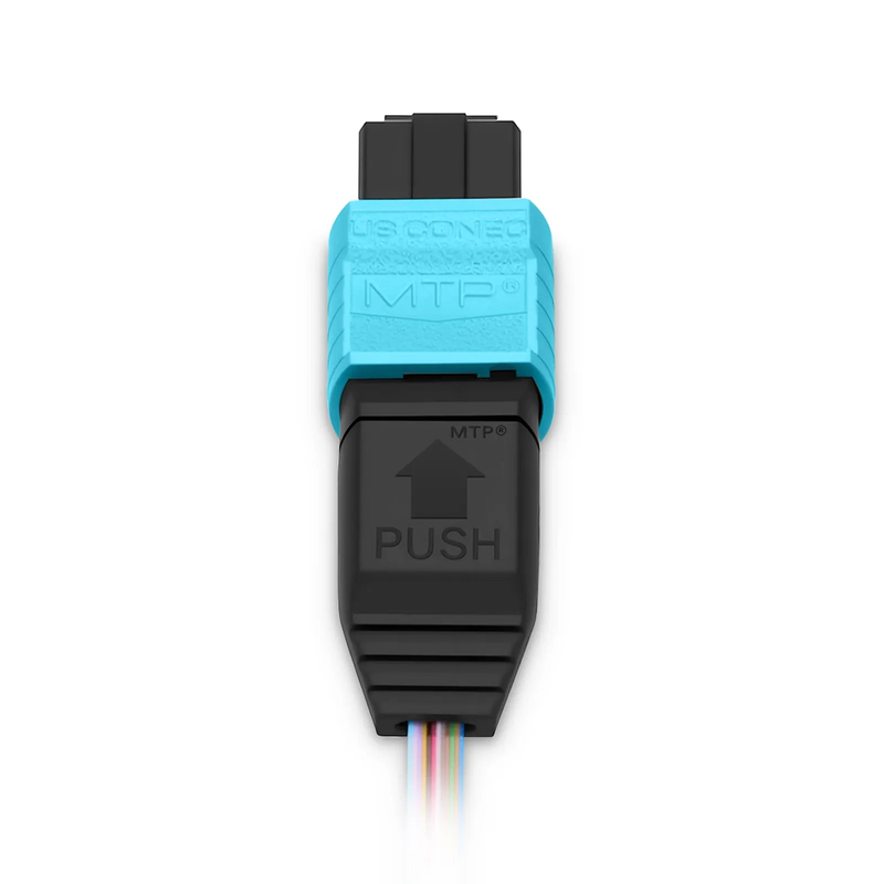 FyberOptix 1m (3ft) MTPÂ® Fiber Pigtail, MTP-12Â® UPC (Male) to Unterminated, 12 Fibers, Multimode (OM4), Unjacketed, 12-Color