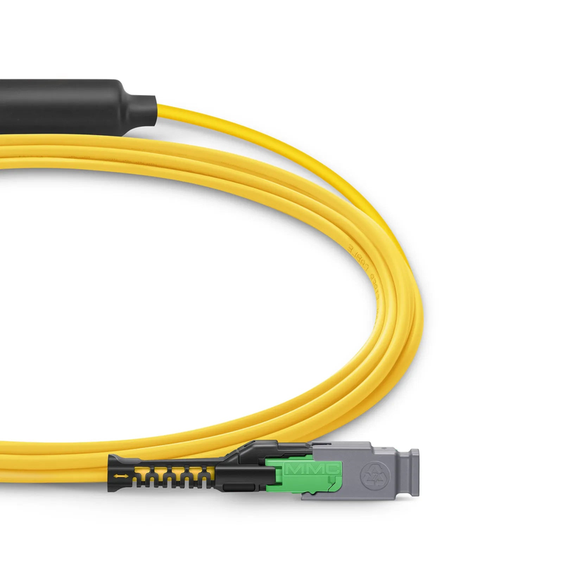 FyberOptix 3m (10ft) MMC Breakout Cable, MMC-24 APC (Female) to 3 x MTPÂ®-8 APC (Female), 24 Fibers, Single Mode (OS2), Plenum (OFNP), 0.35dB Max, Jumper Polarity, Yellow