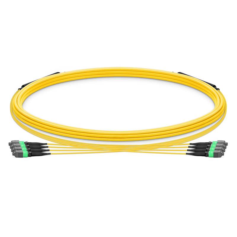 FyberOptix 5m (16ft) MTPÂ® Trunk Cable, MTPÂ®-12 APC (Female) to MTPÂ®-12 APC (Female), 48 Fibers, Single Mode (OS2), Plenum (OFNP), 0.35dB Max, Type B, Double Jacket, Yellow