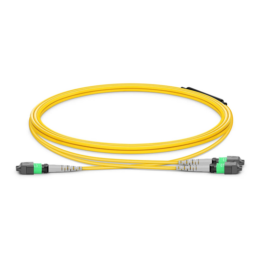 FyberOptix NVIDIA/Mellanox MFP7E40-N030 Compatible 30m (98ft) MTPÂ® Breakout Cable, MTPÂ®-12 APC (Female) to 2 x MTPÂ®-4 APC (Female), 8 Fibers, Single Mode (OS2), Plenum (OFNP), 0.35dB Max, Type B, Yellow