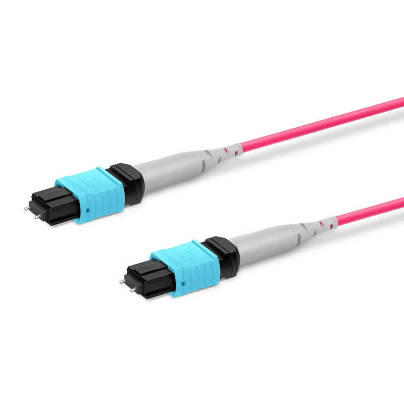 FyberOptix 30m (98ft) MTPÂ® Trunk Cable, MTPÂ®-8 UPC (Male) to MTPÂ®-8 UPC (Male), 32 Fibers, Multimode (OM4), Plenum (OFNP), 0.20dB Max, Type B, Double Jacket, Magenta
