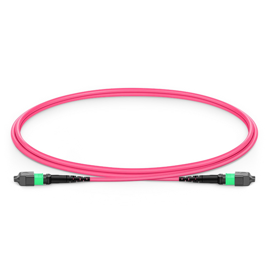 FyberOptix 1m (3ft) MTPÂ® Jumper, MTPÂ®-16 APC (Female) to MTPÂ®-16 APC (Female), 16 Fibers, Multimode (OM4), Plenum (OFNP), 0.35dB Max, Crossover, Magenta