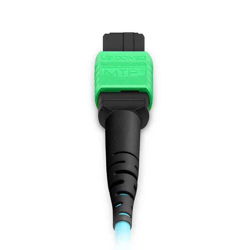 FyberOptix 3m (10ft) MTPÂ® Jumper, MTPÂ®-16 APC (Female) to MTPÂ®-16 APC (Female), 16 Fibers, Multimode (OM3), Plenum (OFNP), 0.35dB Max, Crossover, Aqua
