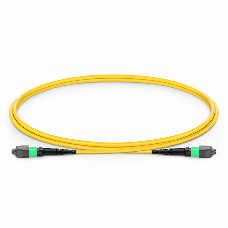 FyberOptix 1m (3ft) MTPÂ® Jumper, MTPÂ®-16 APC (Female) to MTPÂ®-16 APC (Female), 16 Fibers, Single Mode (OS2), Plenum (OFNP), 0.35dB Max, Crossover, Yellow