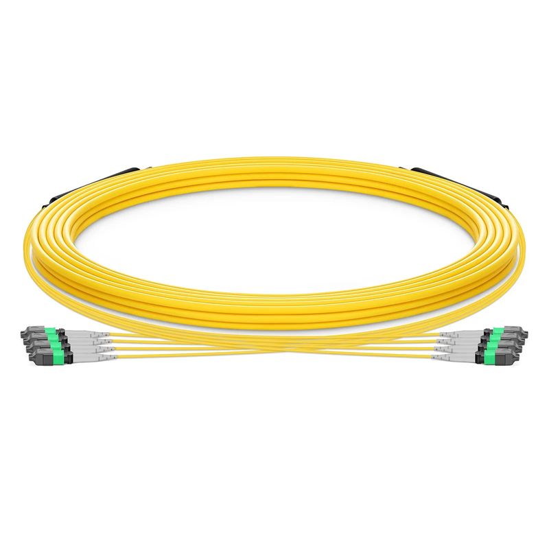FyberOptix 30m (98ft) MTPÂ® Trunk Cable, MTPÂ®-8 APC (Female) to MTPÂ®-8 APC (Female), 32 Fibers, Single Mode (OS2), Plenum (OFNP), 0.35dB Max, Type B, Double Jacket, Yellow