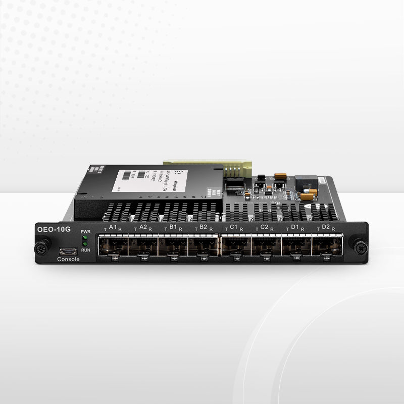 FyberOptix FMT4DL-OEO10GSFP, 4 Channels WDM Transponder (Converter) for FMT Managed Chassis, 8 SFP/SFP+ Slots