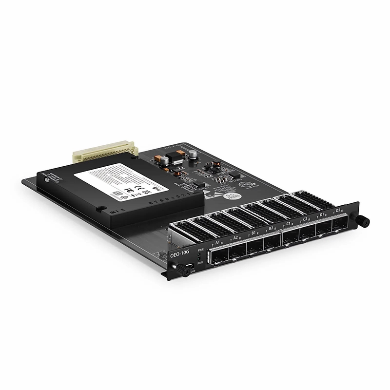 FyberOptix FMT4DL-OEO10GSFP, 4 Channels WDM Transponder (Converter) for FMT Managed Chassis, 8 SFP/SFP+ Slots