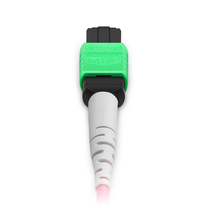 FyberOptix 2m (7ft) MTPÂ® Breakout Cable, MTPÂ®-16 APC (Female) to 2 x MTPÂ®-8 APC (Female), 16 Fibers, Multimode (OM4), Plenum (OFNP), 0.35dB Max, Crossover, Magenta