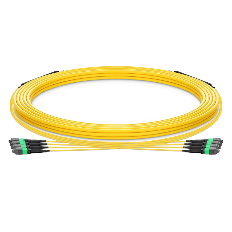 FyberOptix 30m (98ft) MTPÂ® Trunk Cable, MTPÂ®-12 APC (Male) to MTPÂ®-12 APC (Male), 48 Fibers, Single Mode (OS2), Plenum (OFNP), 0.35dB Max, Type B, Double Jacket, Yellow