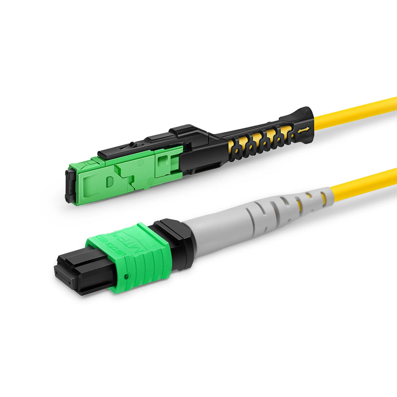 FyberOptix 1m (3ft) MMC Breakout Cable, MMC-24 APC (Female) to 3 x MTPÂ®-8 APC (Female), 24 Fibers, Single Mode (OS2), Plenum (OFNP), 0.35dB Max, Jumper Polarity, Yellow