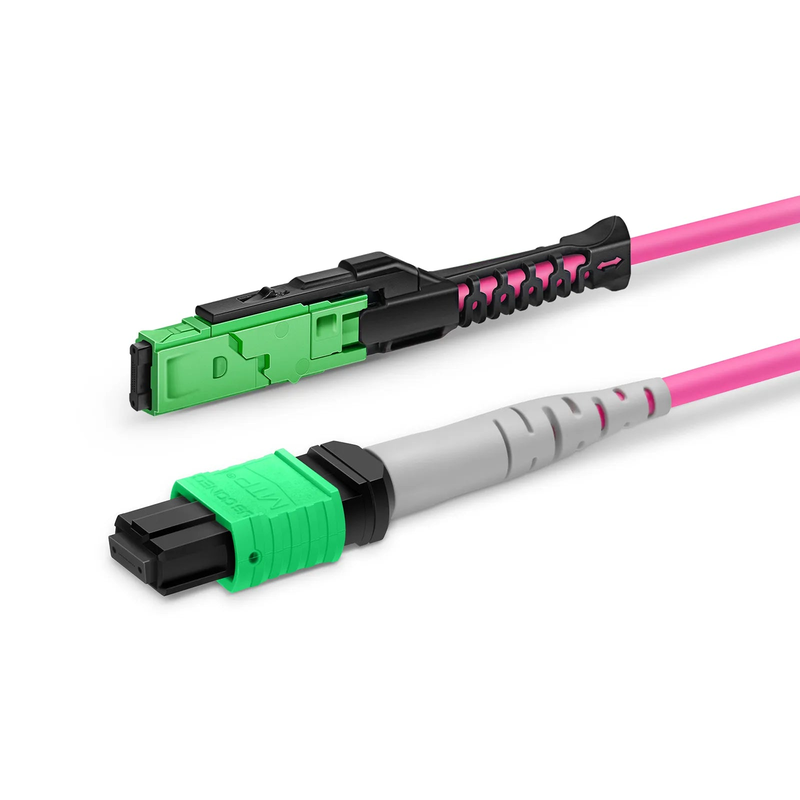 FyberOptix 3m (10ft) MMC Breakout Cable, MMC-24 APC (Female) to 3 x MTPÂ®-8 APC (Female), 24 Fibers, Multimode (OM4), Plenum (OFNP), 0.35dB Max, Jumper Polarity, Magenta