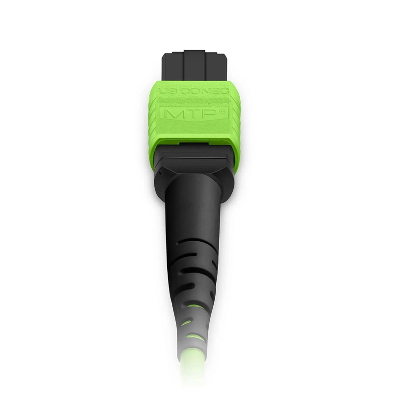 FyberOptix 1m (3ft) MTPÂ® Jumper, MTPÂ®-12 UPC (Female) to MTPÂ®-12 UPC (Female), 12 Fibers, Multimode (OM5), Plenum (OFNP), 0.35dB Max, Type B, Lime Green