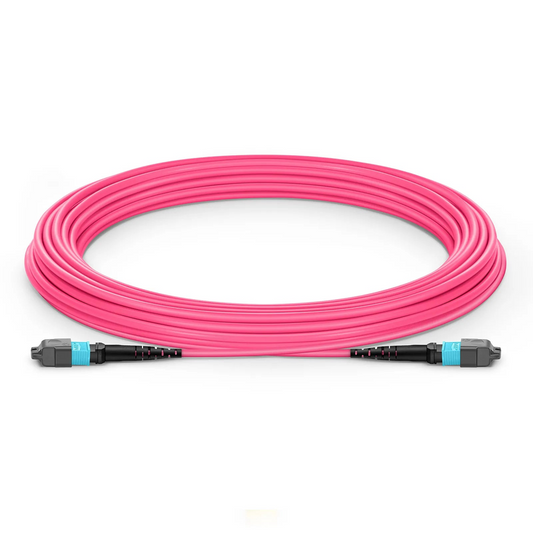 FyberOptix 20m (66ft) MTPÂ® Jumper, MTPÂ®-12 UPC (Female) to MTPÂ®-12 UPC (Female), 12 Fibers, Multimode (OM4), Plenum (OFNP), 0.35dB Max, Type B, Magenta