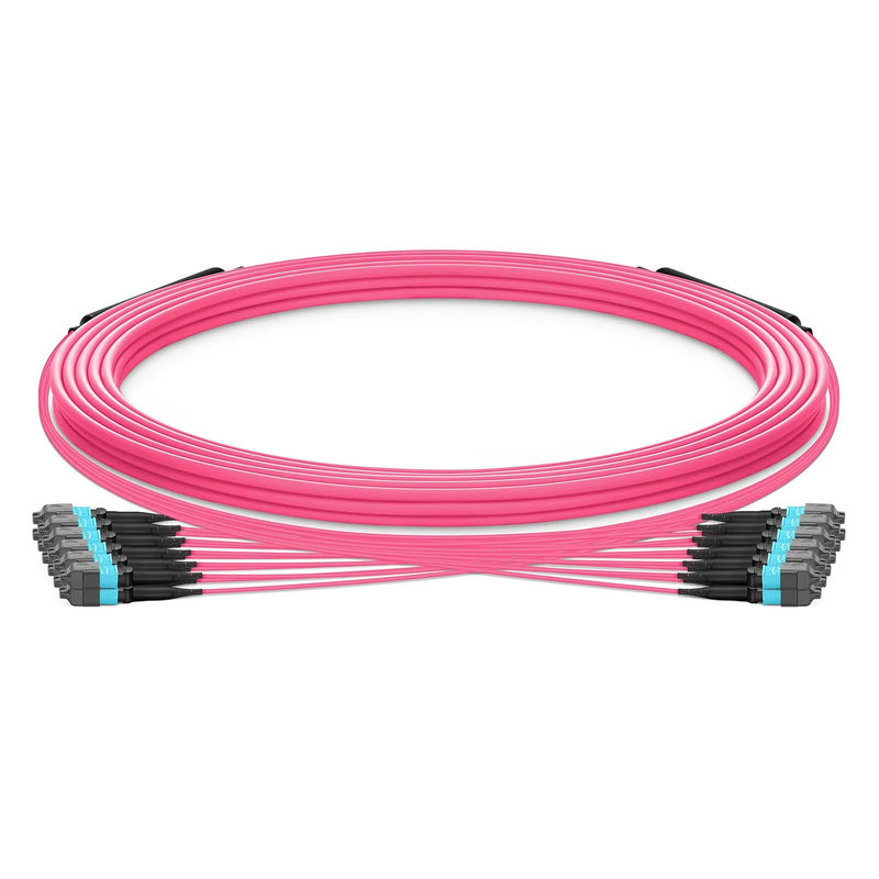 FyberOptix 10m (33ft) MTPÂ® Trunk Cable, MTPÂ®-12 UPC (Female) to MTPÂ®-12 UPC (Female), 144 Fibers, Multimode (OM4), Plenum (OFNP), 0.20dB Max, Type B, Double Jacket, Magenta