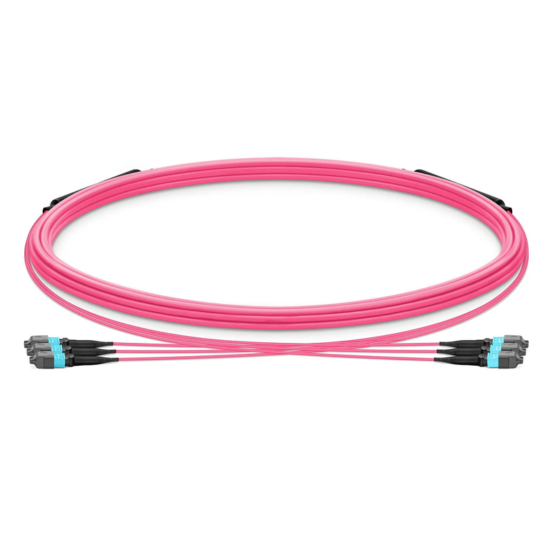 FyberOptix 5m (16ft) MTPÂ® Trunk Cable, MTPÂ®-12 UPC (Female) to MTPÂ®-12 UPC (Female), 36 Fibers, Multimode (OM4), Plenum (OFNP), 0.20dB Max, Type B, Double Jacket, Magenta