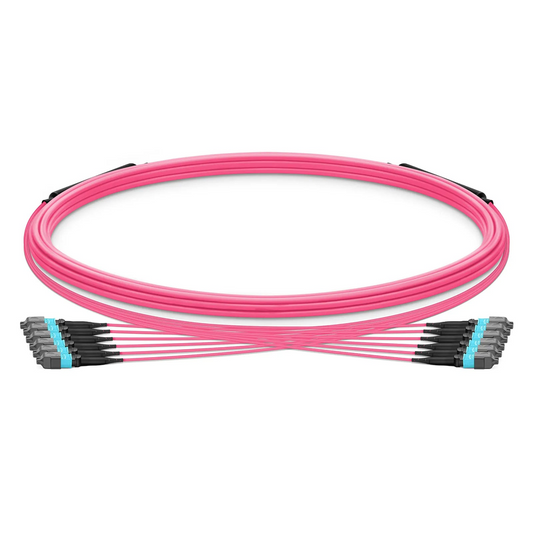 FyberOptix 5m (16ft) MTPÂ® Trunk Cable, MTPÂ®-12 UPC (Female) to MTPÂ®-12 UPC (Female), 72 Fibers, Multimode (OM4), Plenum (OFNP), 0.20dB Max, Type B, Double Jacket, Magenta