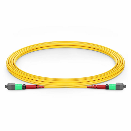 FyberOptix 3m (10ft) MTPÂ® Jumper, MTPÂ®-24 APC (Female) to MTPÂ®-24 APC (Female), 24 Fibers, Single Mode (OS2), Plenum (OFNP), 0.35dB Max, Type A, Yellow