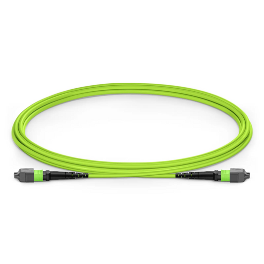 FyberOptix 2m (7ft) MTPÂ® Jumper, MTPÂ®-12 UPC (Female) to MTPÂ®-12 UPC (Female), 12 Fibers, Multimode (OM5), Plenum (OFNP), 0.35dB Max, Type A, Lime Green