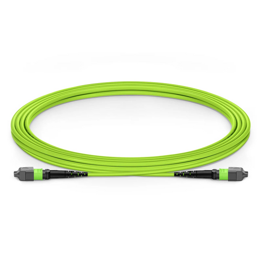 FyberOptix 3m (10ft) MTPÂ® Jumper, MTPÂ®-12 UPC (Female) to MTPÂ®-12 UPC (Female), 12 Fibers, Multimode (OM5), Plenum (OFNP), 0.35dB Max, Type A, Lime Green