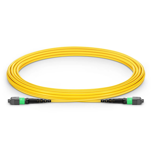 FyberOptix 4m (13ft) MTPÂ® Jumper, MTPÂ®-12 APC (Female) to MTPÂ®-12 APC (Female), 12 Fibers, Single Mode (OS2), Plenum (OFNP), 0.35dB Max, Type B, Yellow