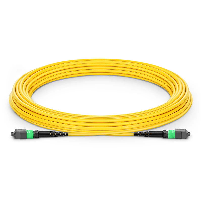 FyberOptix 8m (26ft) MTPÂ® Jumper, MTPÂ®-12 APC (Female) to MTPÂ®-12 APC (Female), 12 Fibers, Single Mode (OS2), Plenum (OFNP), 0.35dB Max, Type B, Yellow