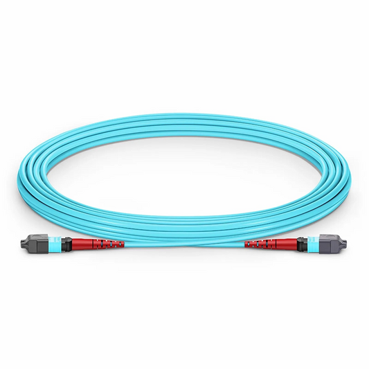 FyberOptix 5m (16ft) MTPÂ® Jumper, MTPÂ®-24 UPC (Female) to MTPÂ®-24 UPC (Female), 24 Fibers, Multimode (OM3), Plenum (OFNP), 0.35dB Max, Type A, Aqua