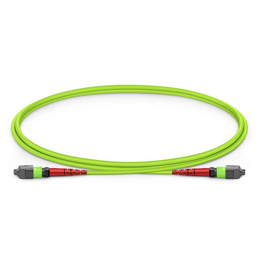 FyberOptix 1m (3ft) MTPÂ® Jumper, MTPÂ®-24 UPC (Female) to MTPÂ®-24 UPC (Female), 24 Fibers, Multimode (OM5), Plenum (OFNP), 0.35dB Max, Type A, Lime Green