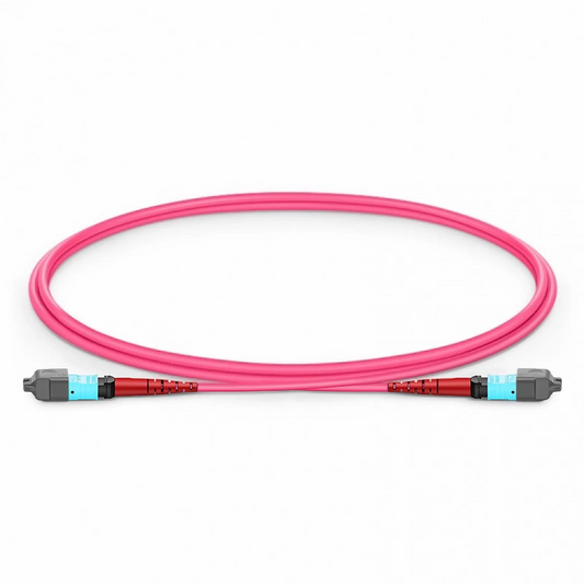 FyberOptix 1m (3ft) MTPÂ® Jumper, MTPÂ®-24 UPC (Female) to MTPÂ®-24 UPC (Female), 24 Fibers, Multimode (OM4), Plenum (OFNP), 0.35dB Max, Type A, Magenta