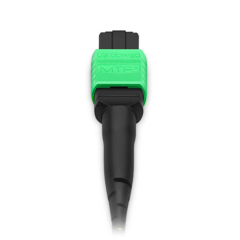 FyberOptix 30m (98ft) MTPÂ® Hybrid Trunk Cable, MTPÂ®-12 APC (Female) to 6 LC UPC Duplex Uniboot, 48 Fibers, Single Mode (OS2), Plenum (OFNP), 0.35dB Max, Type B, Double Jacket, Yellow