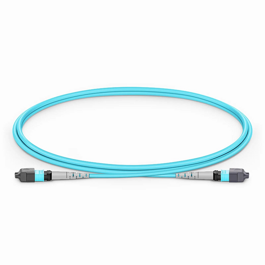 FyberOptix 1m (3ft) MTPÂ® Jumper, MTPÂ®-8 UPC (Female) to MTPÂ®-8 UPC (Female), 8 Fibers, Multimode (OM3), Plenum (OFNP), 0.35dB Max, Type B, Aqua